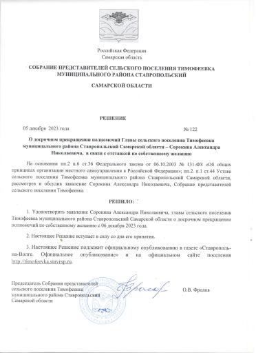 Решение №122 от 05.12.2023 года