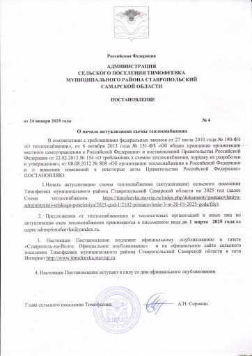 Постановление №4 от 24.01.2025